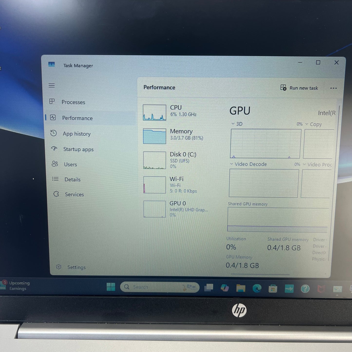 HP Laptop 15-FD0081WM  Intel N200 1.0GHz 4GB RAM 128GB SSD Intel(R) UHD Graphics