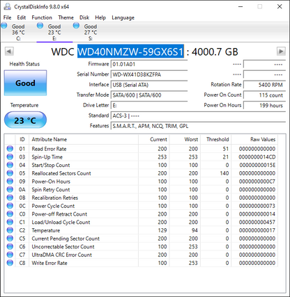 Western Digital WD Portable My Passport Ultra 4TB HDD WDBFKT0040BGY