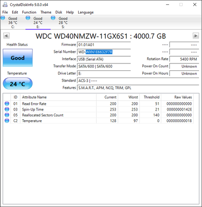 Western Digital WD Portable My Passport 4TB  HDD WDBYFT0040BBL