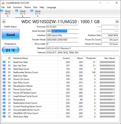 Western Digital WD Portable My Passport 1TB SATA III 6Gbps HDD WDBYNN0010BBK